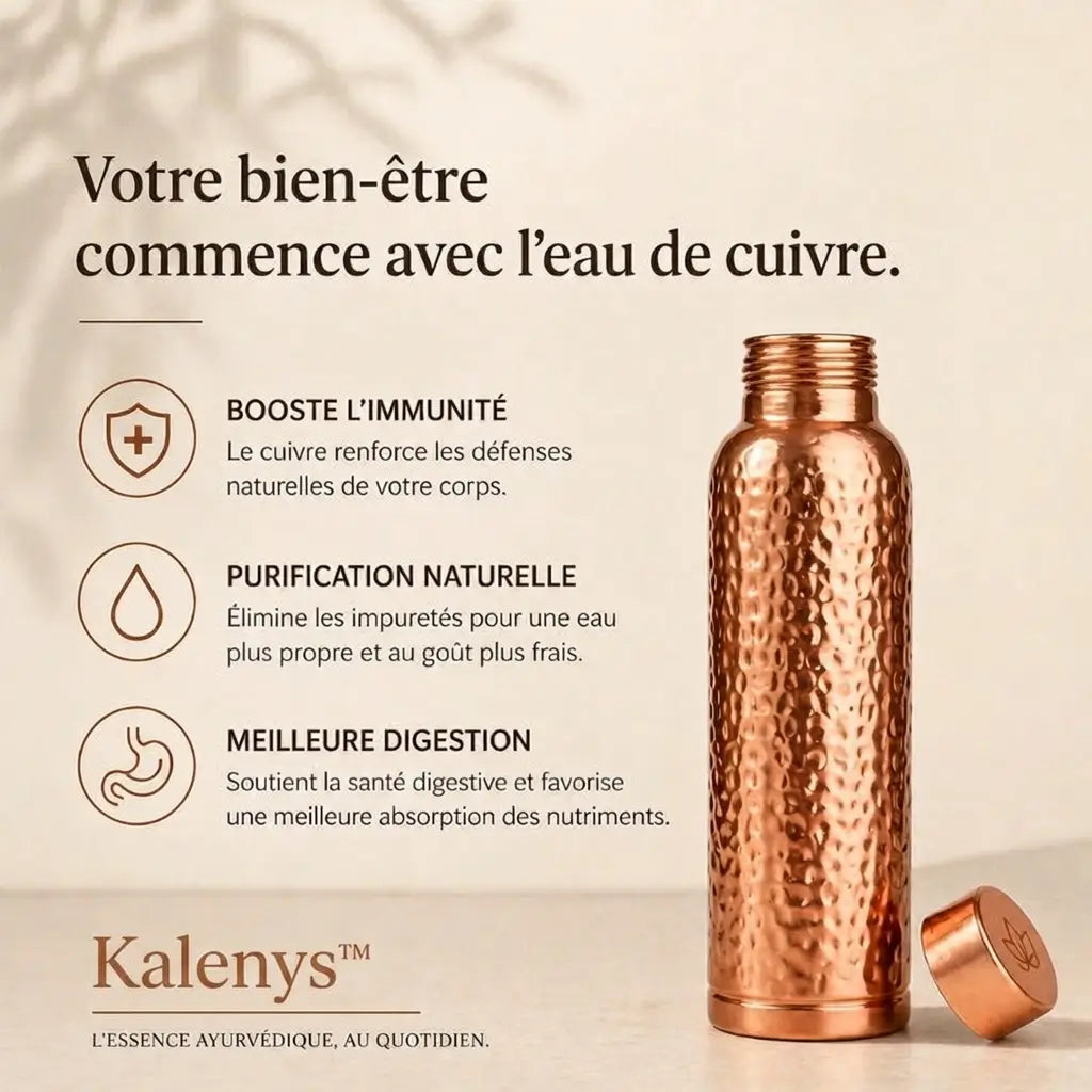 Gourde en Cuivre – Kalenys™ | L’Eau Purifiée Naturellement, Sans Plastique