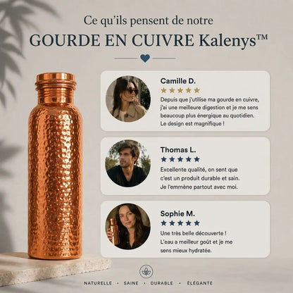 Gourde en Cuivre – Kalenys™ | L’Eau Purifiée Naturellement, Sans Plastique