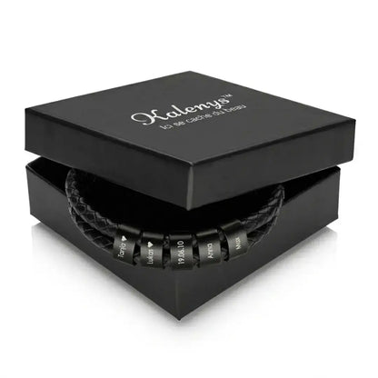 Bracelet personnalisé pour homme – Prénoms et dates gravés sur mesure