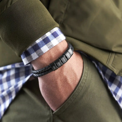 Bracelet personnalisé pour homme – Prénoms et dates gravés sur mesure