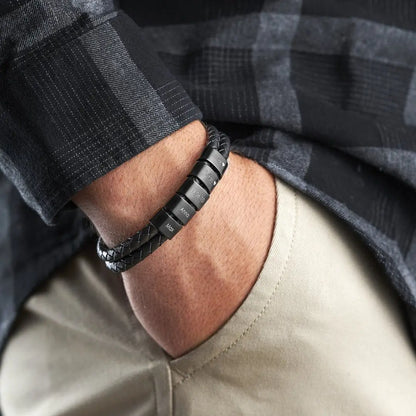 Bracelet personnalisé pour homme – Prénoms et dates gravés sur mesure